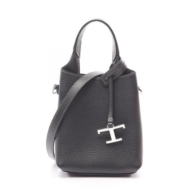 トッズ TOD？S Tタイムレス マイクロ ハンドバッグ バッグ レザー レディース ブラック系 XBWAPAT9000QRIB999 【中古】