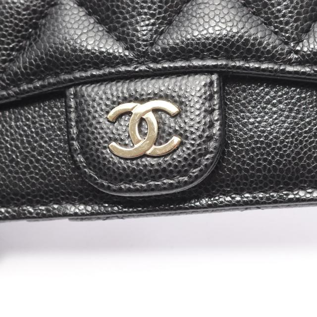 シャネル CHANEL クラシック ケース 財布 レザー グレインドカーフスキン レディース ブラック系 AP2570 【中古】 シャネル CHANEL クラシック コインケース 財布 レザー グレインド