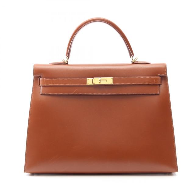 エルメス HERMES ケリー35 ハンドバッグ バッグ カーフ（牛革） ボックスカーフ レディース ブラウン系 【中古】