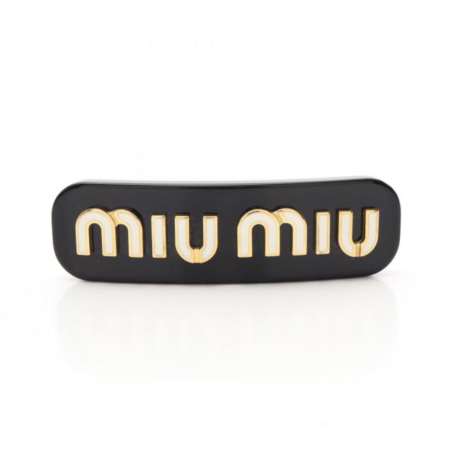 ミュウ ミュウ Miu Miu バレッタ アクセサリー GP（ゴールドメッキ） プラスチック レディース ブラック系 / ホワイト系 / ゴールド系 5IF0712F72F0967 【新品】