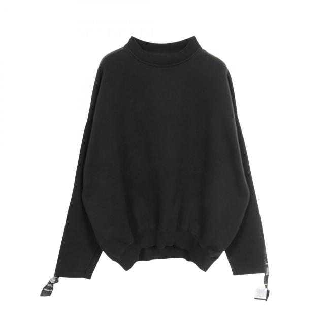 ヴェトモン VETEMENTS テープロゴ スウェット 衣料品 トップス コットン メンズ ブラック系 【中古】