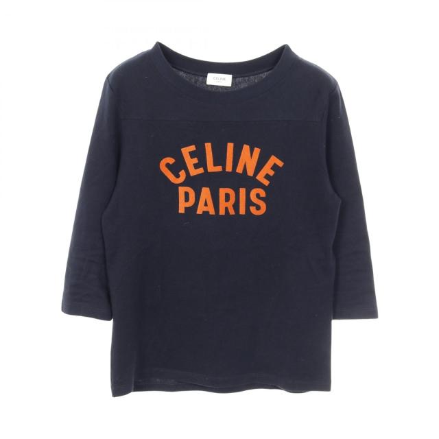 セリーヌ CELINE カットソー 衣料品 トップス コットン レディース ネイビー系 / オレンジ系 【中古】