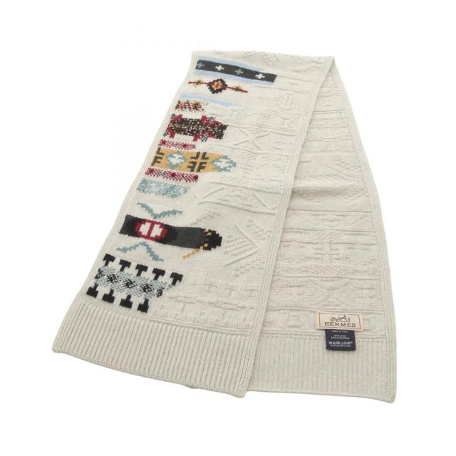 エルメス HERMES Couleur en Cours マフラー 衣料品 ウール カシミヤ  
