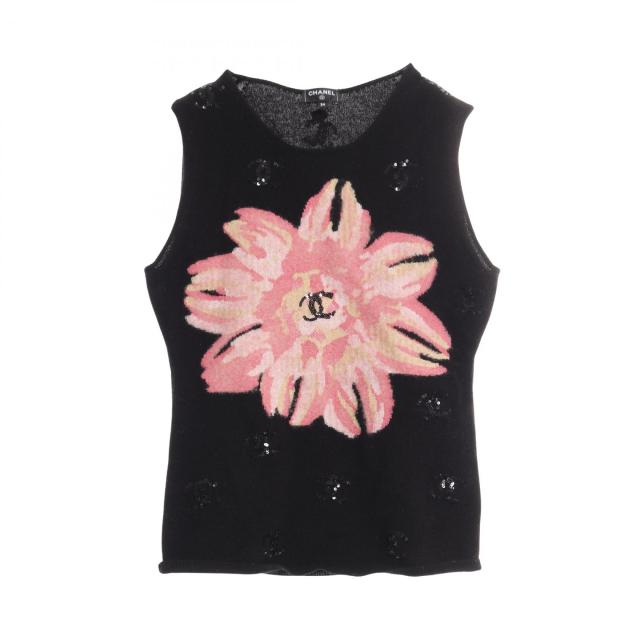 シャネル CHANEL ココマーク ニット 衣料品 トップス カシミヤ レディース ブラック系 / ピンク系 / イエロー系 P77175 【中古】