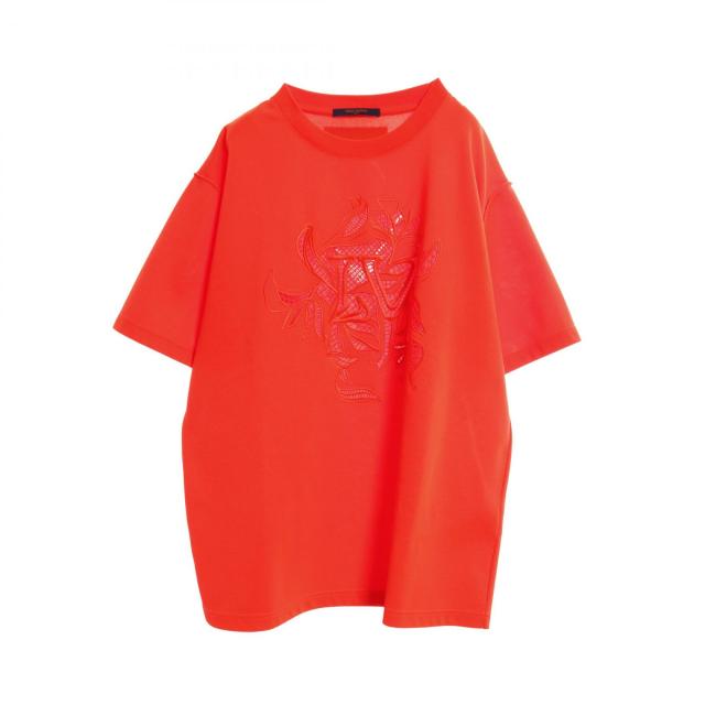 ルイ・ヴィトン LOUIS VUITTON LVヴェジェトゥルースエンブロイダー カットソー 衣料品 トップス ポリエステル メンズ レディース レッド系 【中古】