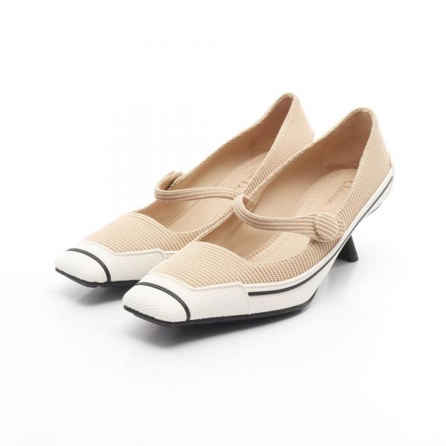 クリスチャンディオール Christian Dior D-MOTION テクニカル パンプス 靴 ファブリック レディース ベージュ系 / ホワイト系 【中古】