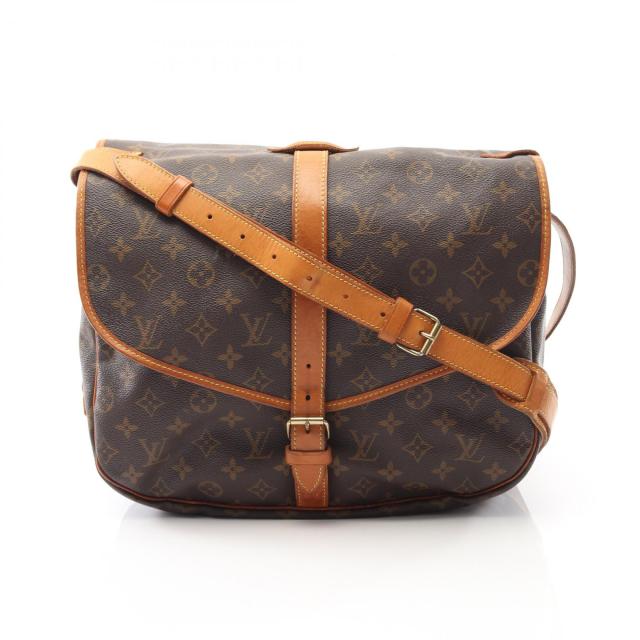 ルイ・ヴィトン LOUIS VUITTON ソミュール35 ショルダーバッグ バッグ PVCコーティングキャンバス レザー モノグラム レディース ブラウン系 M42254 【中古】