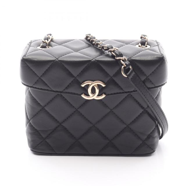 シャネル CHANEL マトラッセ スモールボックス ショルダーバッグ バッグ ラムスキン（羊革） レディース ブラック系 【中古】
