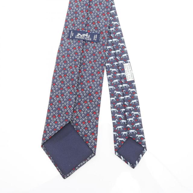 エルメス HERMES ネクタイ 衣料品 シルク シルク メンズ ネイビー系  