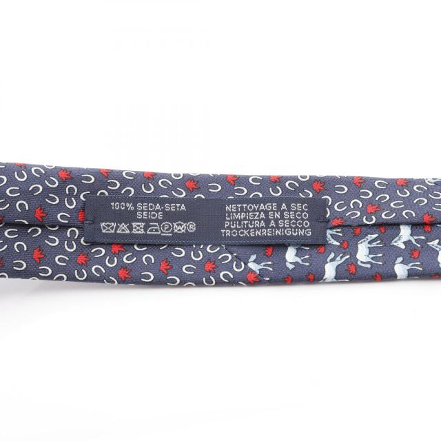 エルメス HERMES ネクタイ 衣料品 シルク シルク メンズ ネイビー系  