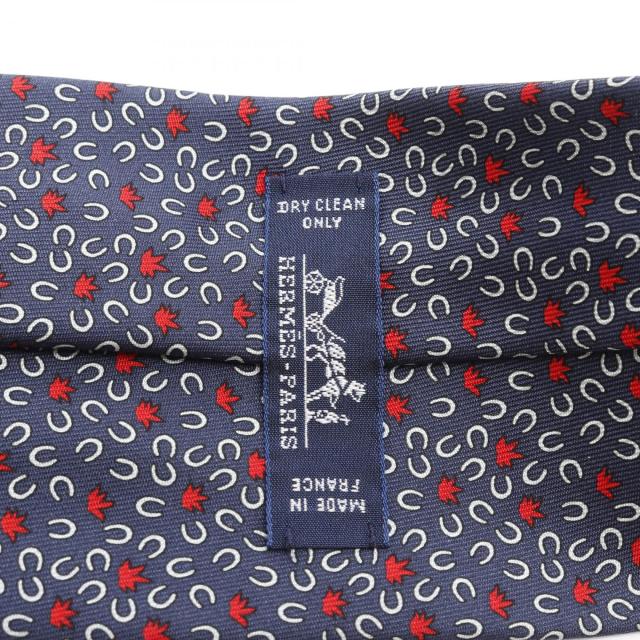 エルメス HERMES ネクタイ 衣料品 シルク シルク メンズ ネイビー系  