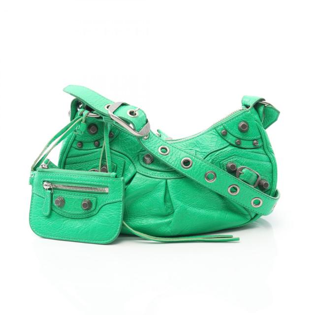 バレンシアガ BALENCIAGA LE CAGOLE ショルダーバッグ バッグ レザー レディース グリーン系 【中古】