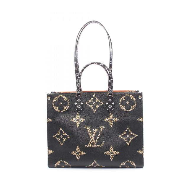 ルイ・ヴィトン LOUIS VUITTON オンザゴーGM トートバッグ バッグ PVCコーティングキャンバス モノグラム・ジャングル レディース ブラウン系 / ブラック系 / ホワイト系 M44674 【中古】