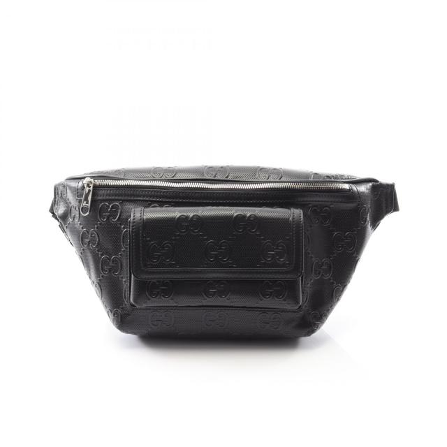 グッチ GUCCI GGエンボス ウエストバッグ ボディバッグ バッグ レザー メンズ レディース ブラック系 645093 【中古】