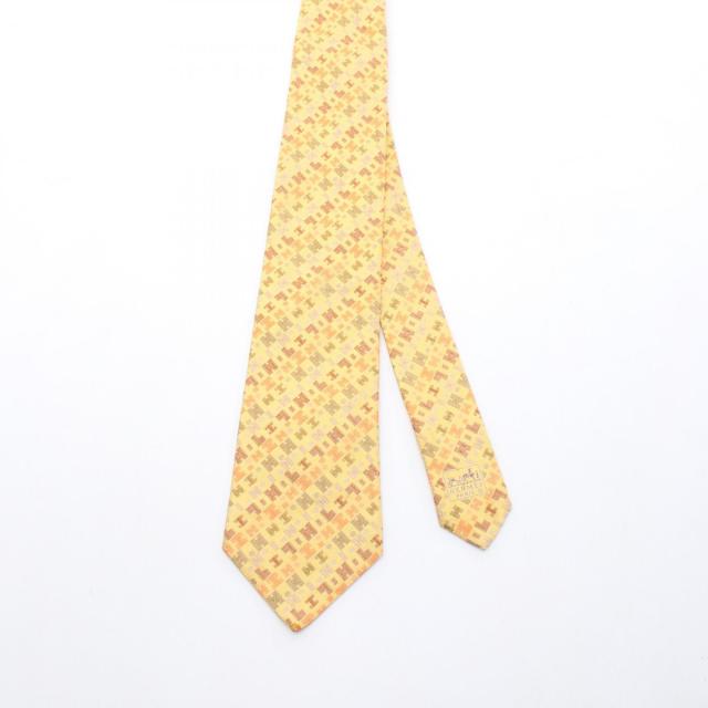 エルメス HERMES ネクタイ 衣料品 シルク シルク メンズ イエロー系  