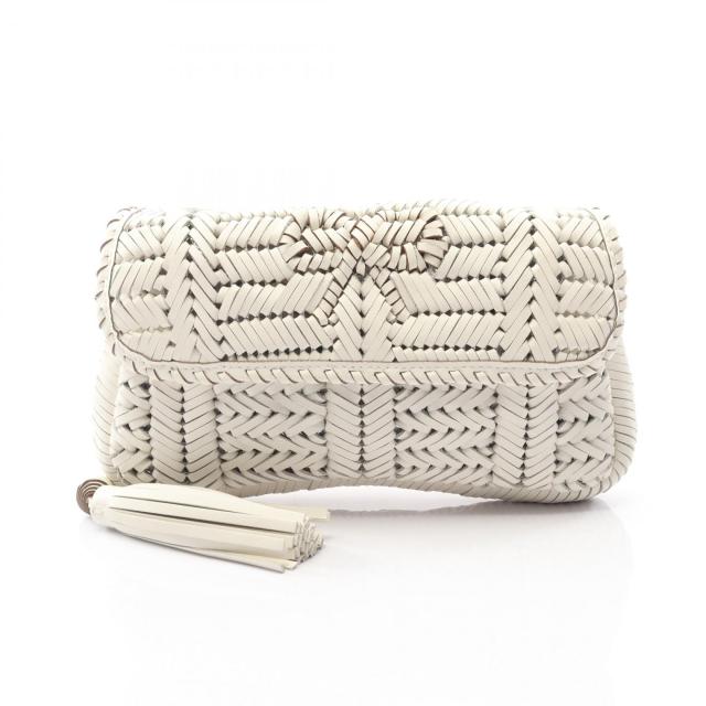 アニヤハインドマーチ ANYA HINDMARCH NEESON ニーソン タッセル セカンドバッグ クラッチバッグ バッグ レザー レディース ホワイト系 【中古】
