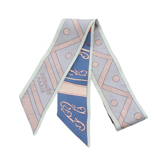 エルメス HERMES ツイリー Balade En Berline スカーフ 衣料品 シルク シルク レディース グレー系 / マルチカラー 【中古】