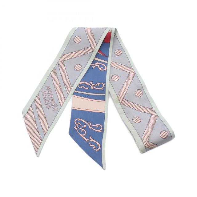 エルメス HERMES ツイリー Balade En Berline スカーフ 衣料品 シルク シルク レディース グレー系 / マルチカラー 【中古】