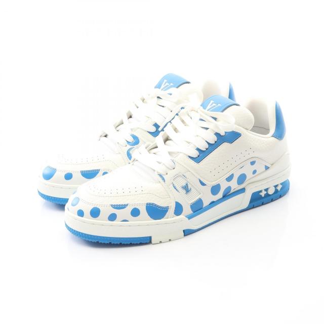 ルイ・ヴィトン LOUIS VUITTON LV ×YK LVトレイナーライン インフィニティドット スニーカー 靴 レザー メンズ ホワイト系 / ブルー系 1ABD1G 【中古】