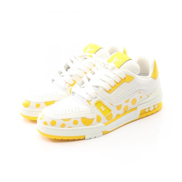 ルイ・ヴィトン LOUIS VUITTON LV ×YK トレイナーライン インフィニティドット スニーカー 靴 レザー メンズ ホワイト系 / イエロー系 【中古】