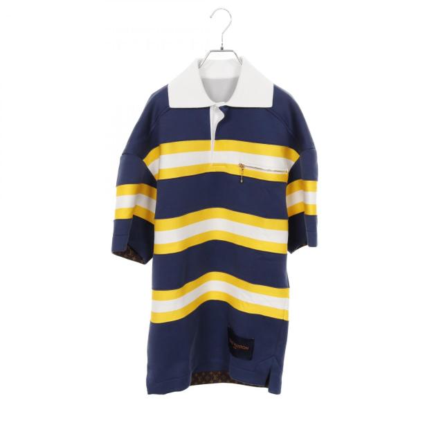 ルイ・ヴィトン LOUIS VUITTON ジップポケット チュニック ワンピース 衣料品 トップス コットン レディース ネイビー系 / イエロー系 / ホワイト系 RW222B FED FNJD72 【中古】