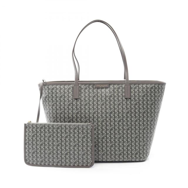 トリーバーチ Tory Burch エバーレディ ジップ トートバッグ バッグ PVCコーティングキャンバス レザー レディース グレー系 145634025 【新品】