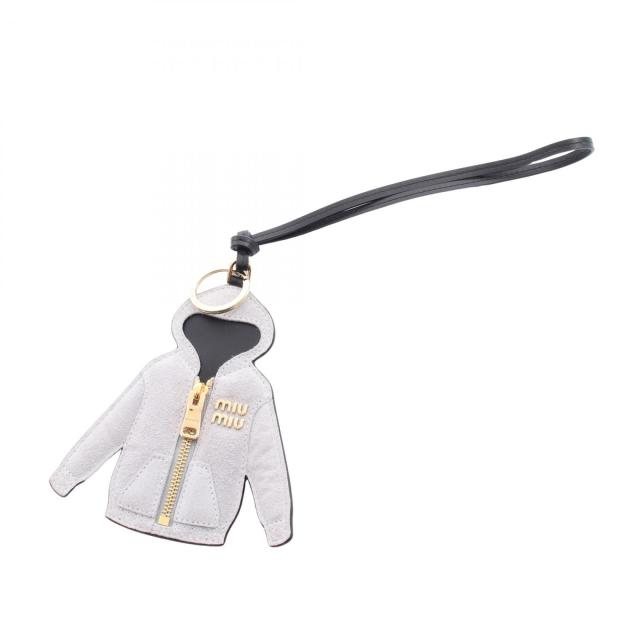 ミュウ ミュウ Miu Miu MIU HOODIE チャーム アクセサリー レザー レディース グレー系 / ブラック系 5TL5302CUJF0031 【新品】