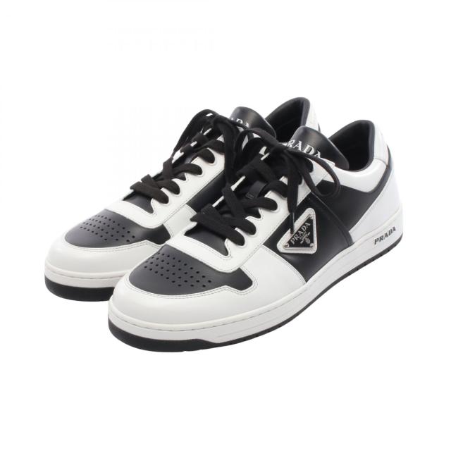 プラダ PRADA ダウンタウン スニーカー 靴 レザー メンズ ホワイト系 / ブラック系 2EE3643LKGF09678.5 【新品】
