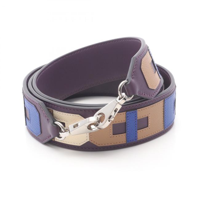 エルメス HERMES バンドリエール サングロン ストラップ ショルダーストラップ アクセサリー ヴォーエプソン / ヴォースイフト ヴォーエプソン レディース パープル系 / ブルー系 / ブラウン系 【中古】