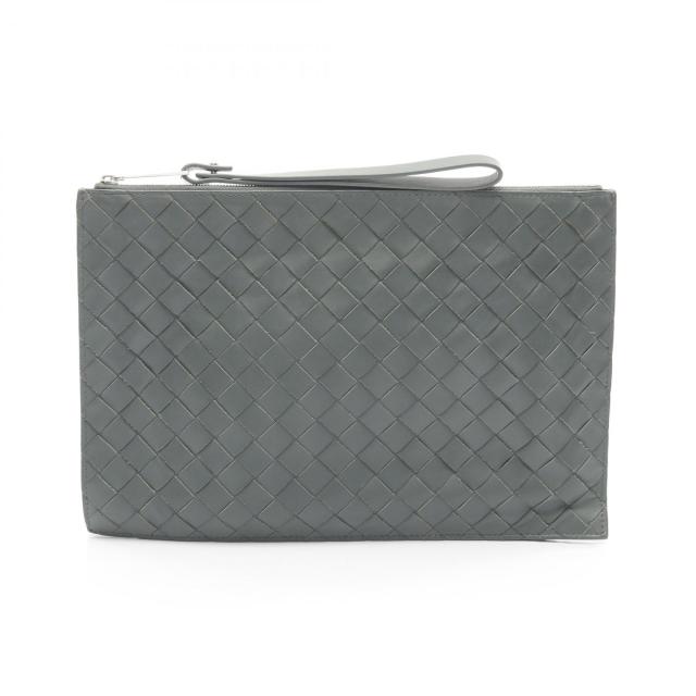 ボッテガヴェネタ BOTTEGA VENETA イントレチャート セカンドバッグ クラッチバッグ バッグ レザー メンズ レディース グリーン系 【中古】