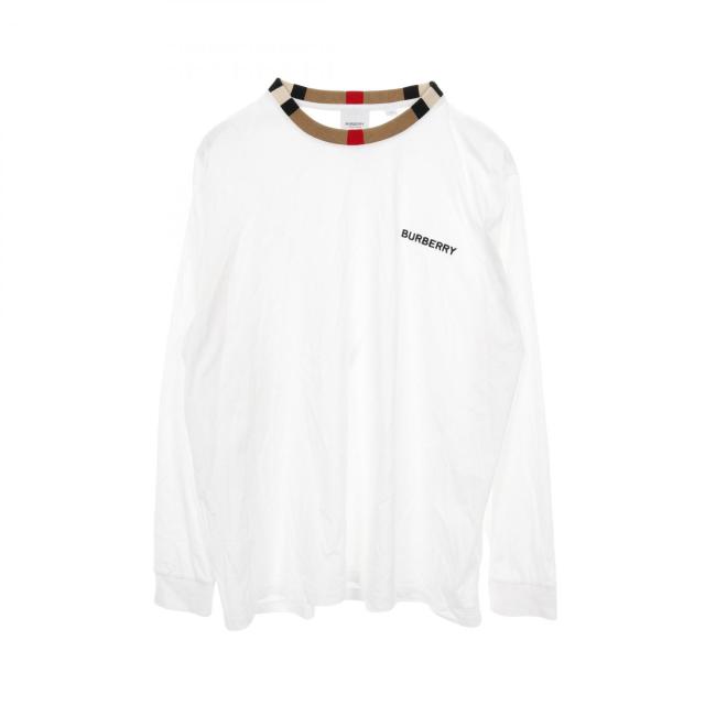 バーバリー BURBERRY JARRAD ジャラッド チェックネック カットソー 衣料品 トップス コットン メンズ ホワイト系 / ベージュ系 【中古】