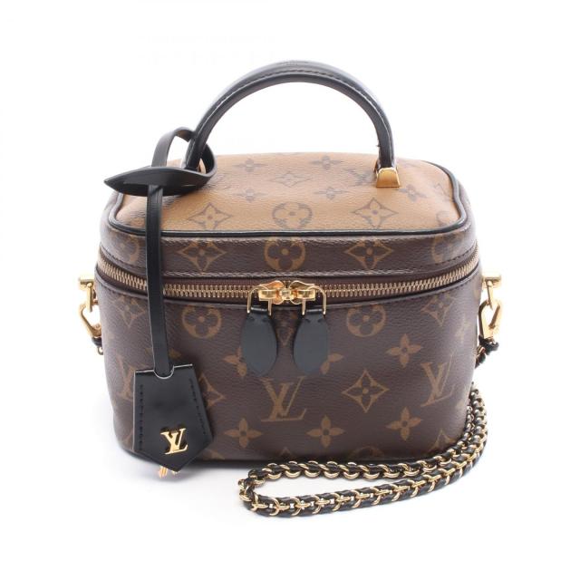 ルイ・ヴィトン LOUIS VUITTON ヴァニティ NV PM ハンドバッグ バッグ PVCコーティングキャンバス レザー モノグラム・リバース レディース ブラウン系 / ブラック系 M45165 【中古】