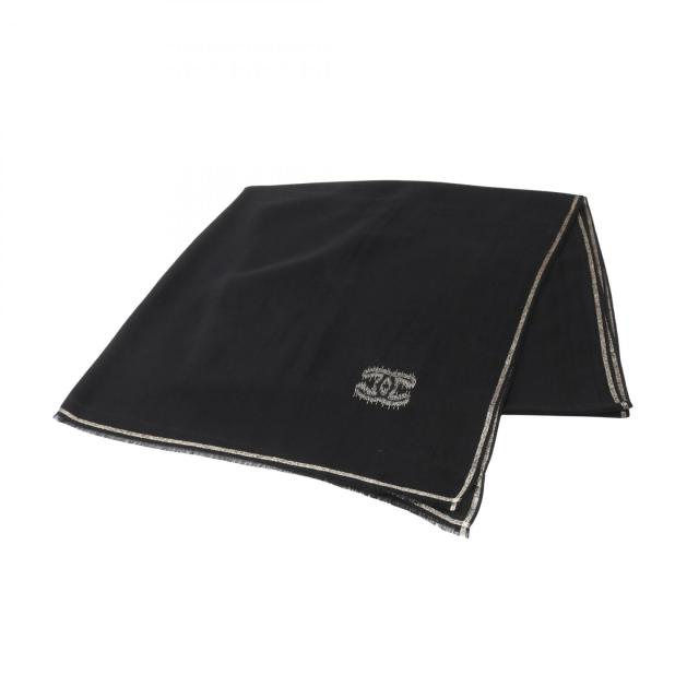 シャネル CHANEL ココマーク ストール 衣料品 カシミヤ レディース ブラック系 / ゴールド系 【中古】