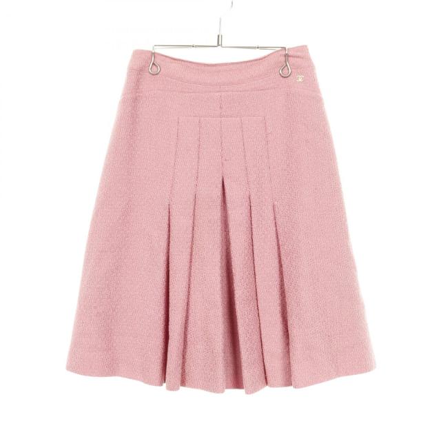 シャネル CHANEL ココマーク ツイード スカート 衣料品 ボトムス ウール ナイロン レディース ピンク系 P18107V10311 【中古】 シャネル CHANEL ココマーク ツイード スカート 衣料品 ボトムス