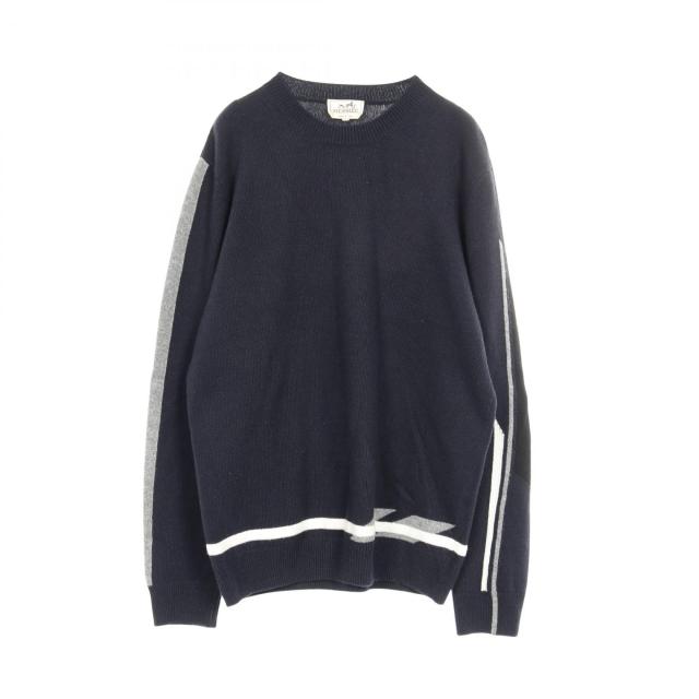 エルメス HERMES ニット 衣料品 トップス ウール カシミヤ メンズ ネイビー系 【中古】