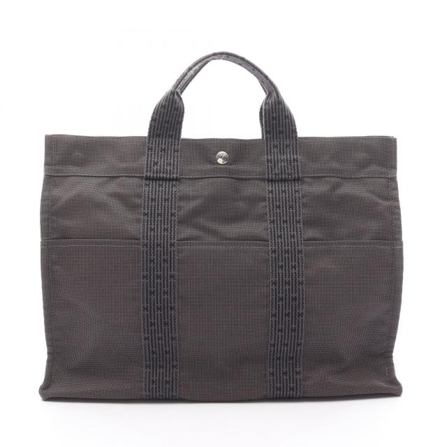 エルメス トートバッグ エールライン トートMM ナイロンキャンバス グレー