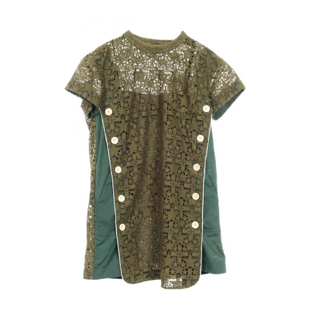 サカイ Sacai ワンピース 衣料品 トップス コットン ポリエステル レディース カーキ系 【中古】