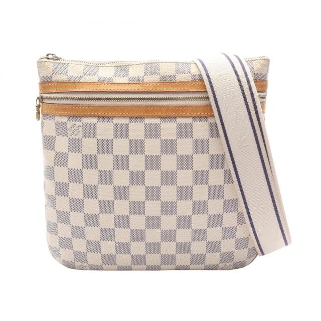 ルイ・ヴィトン LOUIS VUITTON ポシェットボスフォール ショルダーバッグ バッグ PVCコーティングキャンバス レザー ダミエ・アズール レディース ホワイト系 N51112 【中古】