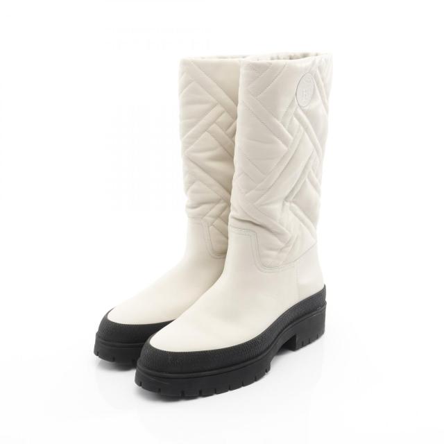 エルメス HERMES FUJI ブーツ 靴 レザー レディース アイボリー系 【中古】