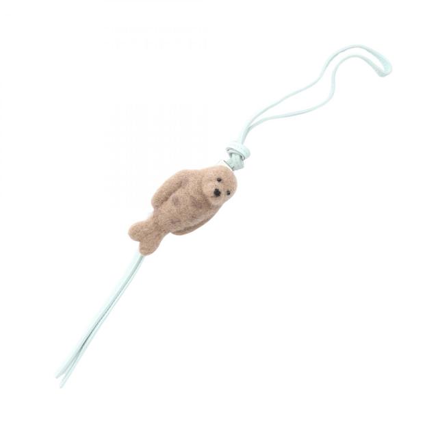 ロエベ LOEWE チャーム アクセサリー レザー フェルト レディース ブルー系 / ブラウン系 【中古】