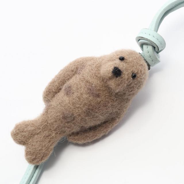 ロエベ LOEWE チャーム アクセサリー レザー フェルト レディース ブルー系 / ブラウン系 【中古】