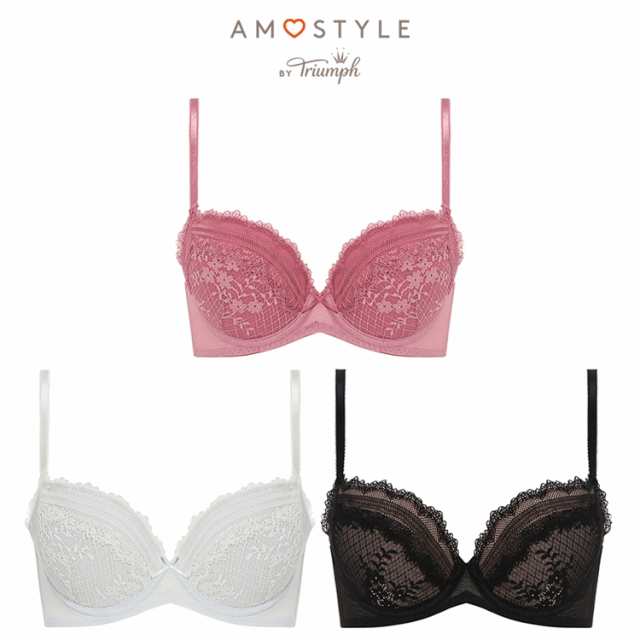 (アモスタイル)AMOSTYLE デイリーAMOSTYLE 3/4カップブラ ブラ&ショーツセット（ロマンティックレトロ）(B,C,Dカップ)  AMST270 WHU + Min｜au PAY マーケット