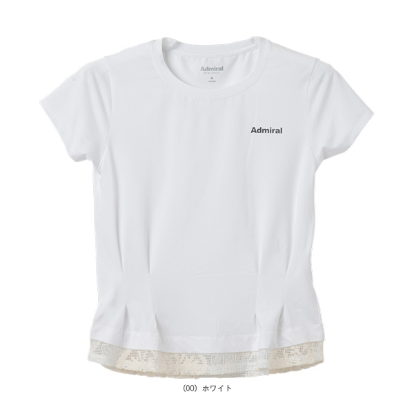 [アドミラル(Admiral) テニスウェア（レディース） ]レースヘムタックフレアTシャツ レディース ATLA615_1