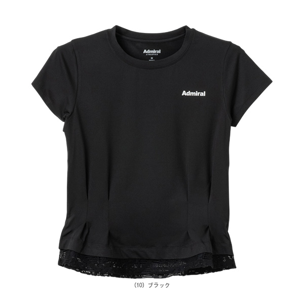 [アドミラル(Admiral) テニスウェア（レディース） ]レースヘムタックフレアTシャツ レディース ATLA615_2