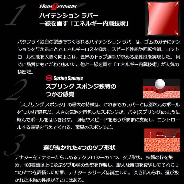 バタフライ 卓球 ラバー テナジー 05 ハード 06030 の通販はau Pay マーケット ラケットプラザ