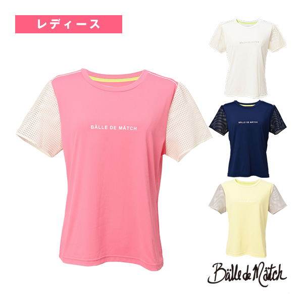 [バルデマッチ テニスウェア（レディース） ]ブロックレースデザインTシャツ レディース BDM-F1212