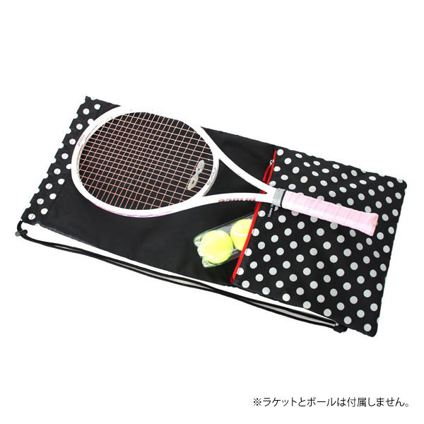 ハンナフラ テニスバッグ ]テニスラケットケースソフト 収納ポケット