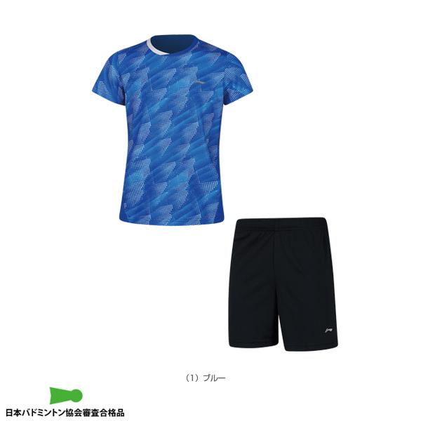 [リーニン バドミントンウェア（ジュニア）]ゲームシャツ＋ハーフパンツセット／ジュニア（AATP022）の通販は