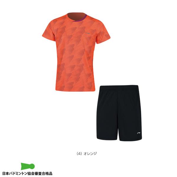 [リーニン バドミントンウェア（ジュニア）]ゲームシャツ＋ハーフパンツセット／ジュニア（AATP022）の通販は