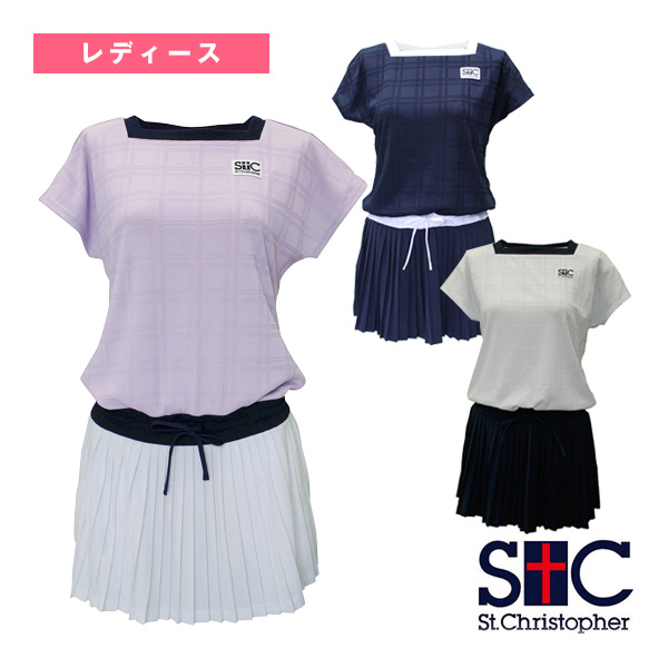 [セントクリストファー テニスウェア（レディース） ]ジャガードチェックゲームドレス レディース STC-BEW2450
